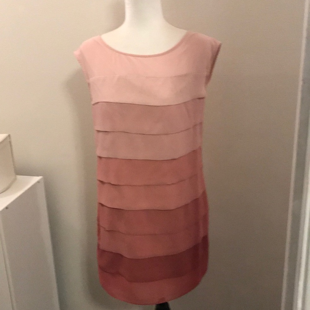 LC Lauren Conrad Blush to Dusty Rose Layered Midi Dress